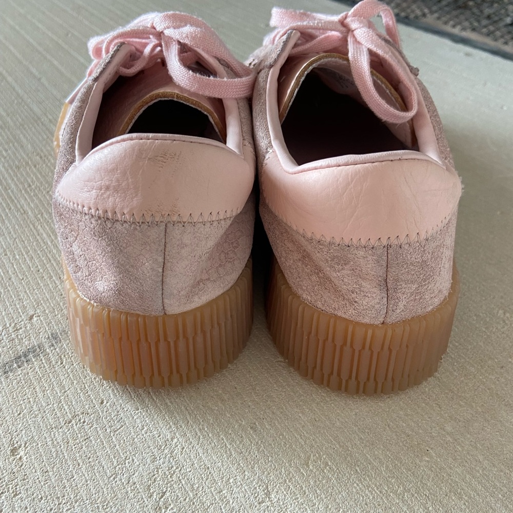 adidas Women's Pink Suede & Mesh Sneakers with Gum Sole - Picture 3 of 6